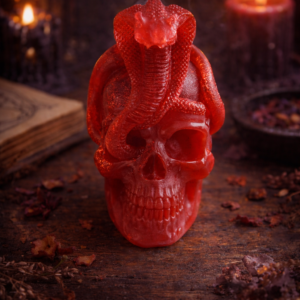 Punane sädelev kolju kobra kujuga