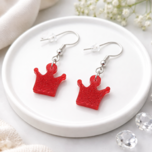 Käsitsi valmistatud epoksiidvaigust kõrvarõngad Kroon