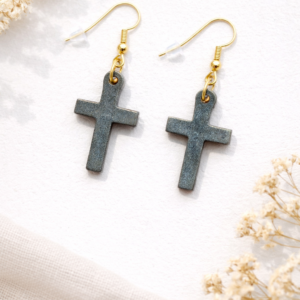 Käsitsi valmistatud epoksiidvaigust kõrvarõngad Rist