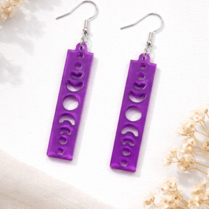 Käsitsi valmistatud epoksiidvaigust ristküliku kõrvarõngad