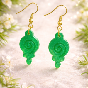 Käsitsi valmistatud epoksiidvaigust kõrvarõngad Rohelus