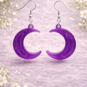 Käsitsi valmistatud epoksiidvaigust kõrvarõngad Kuu