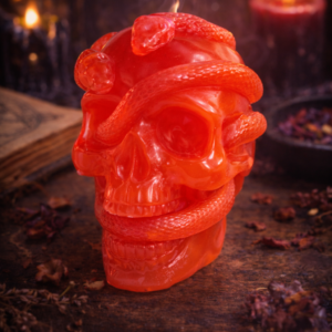 Punane kolju madufiguuriga – epoksiidvaigust dekoratsioon