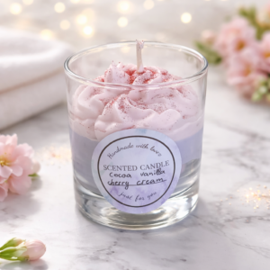 Cocoa Vanilla Cherry Cream – käsitöö sojavaha küünal